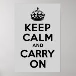 Black and Grey Keep Calm and Carry On Posters