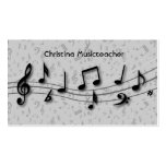 Black and grey Musical Notes Business Cards