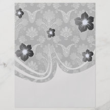 black and grey silver damask flyer design