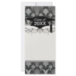black and grey silver damask graduation custom rack cards