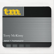 Black and Grey Stripes and Cubes Mousepad