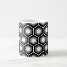 Black and Grey Tiled Hex Mug