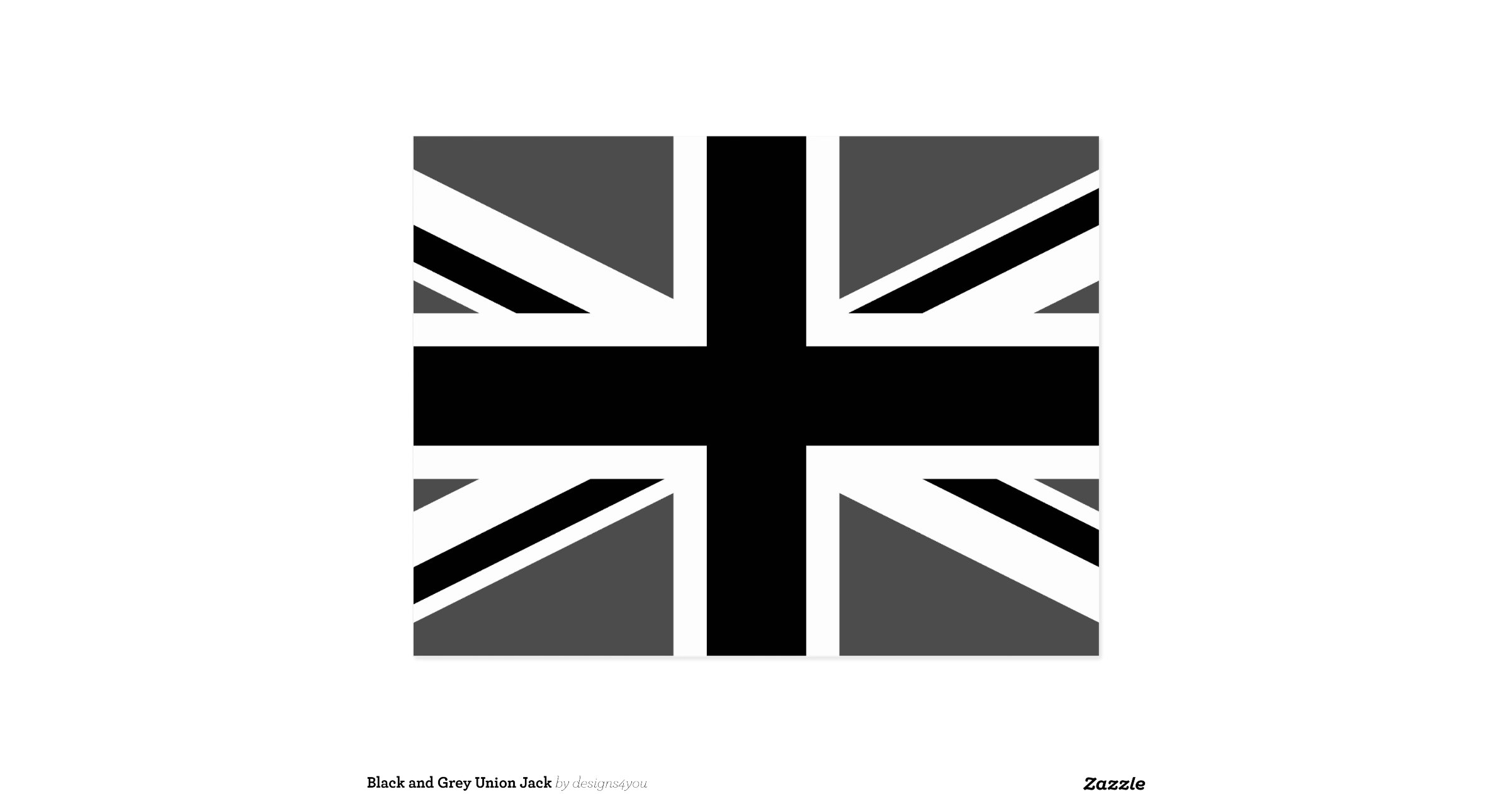 Black and Grey Union Jack Postcard Zazzle Black and Grey Union Jack Postcard Zazzle