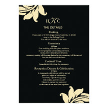 Black and Ivory Damask Wedding Enclosure Card Cust Invitation
