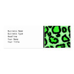 Black and Lime Green Leopard Print Pattern. Business Card Templates