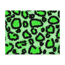 Black and Lime Green Leopard Print Pattern. Personalized Flyer