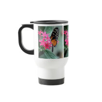 Black and Orange Butterfly Travel Mug