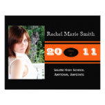 Black and Orange Class Band Graduation Invitations
