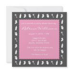 Black and Pink Baby Things Invitation
