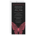 Black and Pink Butterfly Quinceanera Invitations