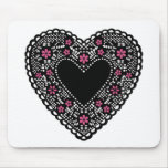Black and Pink Lace Heart
