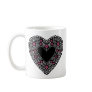 Black and Pink Lace Heart Coffee Mugs