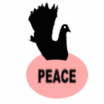 Black and Pink Peace Dove Photo Sculpture