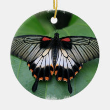Black and Pink Swallowtail Butterfly Ornament