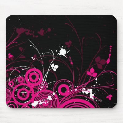 Black and Pink Tattoo Mouse Pad by karabunda