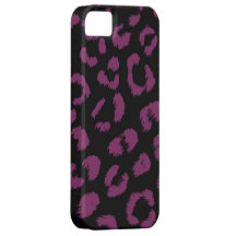 Black and Purple Leopard Pattern iPhone 5 Cases