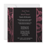 Black and Raspberry Damask  Invitation - Square