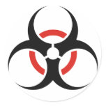 Black and Red Biohazard stickers