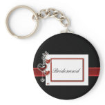 Black and Red Bridesmaid keyring keychains