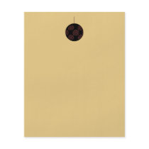 Black and Red Christmas Bauble on Gold Colour Flyer Design
