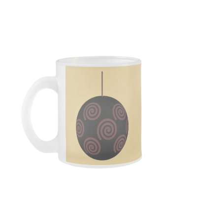Black and Red Christmas Bauble on Gold Colour Coffee Mugs by Graphics_By_Metarla