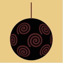 Black and Red Christmas Bauble on Gold Colour Photo Sculpture