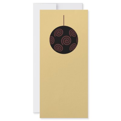 Black and Red Christmas Bauble on Gold Colour Rack Card by Graphics_By_Metarla