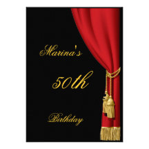 Black and red curtain Invitation any Birthday