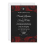 Black and red damask Invitation with monogram