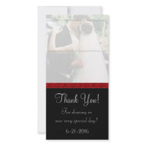 Black and Red Damask Thank You Card
