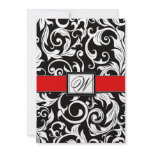 Black and Red Damask Wedding Invitations