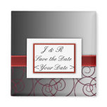 Black  and red graduated wedding set refrigerator magnets