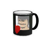 Black and Red Heart Photo Frame Mug