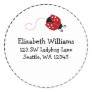 Black and Red Ladybug Round Address Sticker Label