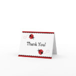 Black and Red Ladybug Thank You Note Card