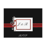 Black and Red RSVP card postcards