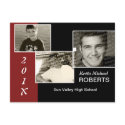 Black and Red Scrapbook style Grad Invite postcards