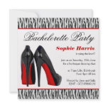 Black and Red Stiletto Heels Bachelorette Party Custom Announcements