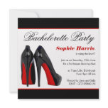 Black and Red Stiletto Heels Bachelorette Party invitations