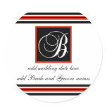 Black And Red Stripe Monogram B Reminder Stickers