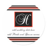 Black And Red Stripe Monogram H Reminder Stickers