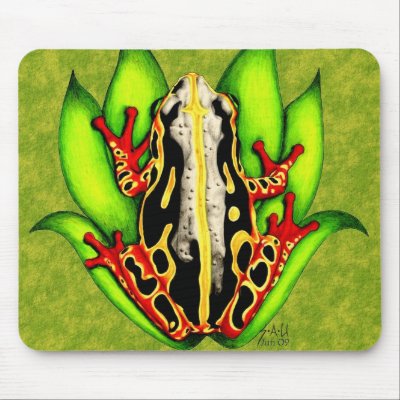 Black and Red Tree Frog Mousepad by PAWTRAITSFLORIDA