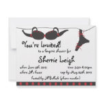 Black and red undies bridal shower invitation
