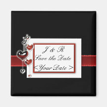 Black and Red wedding set Refrigerator Magnet