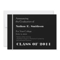 Black and Silver College Graduation Announcement