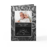 Black and Silver Damask 25th Wedding Anniversary Greeting Cards
