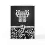 Black and Silver Damask Chinese Double Happiness cards