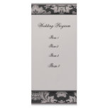 Black and silver damask pattern rack cards