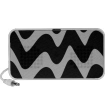 Black and Silver Wavy Lines Notebook Speakers