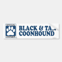 Black And Tan Coonhound Blue Bumper Sticker